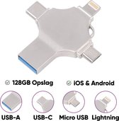 iPhone iPad iPod Smart phone Samsung (4 in 1) Lightning USB-stick Flashdrive 3.0 Extern Geheugen - 128 GB