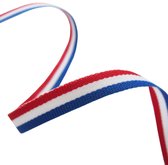 Medaille Lint | Weefband 6mm (0,6cm) | Rood Wit Blauw | Nederlandse Vlag | Koningsdag | Cadeau Lint | Luxe Dubbelzijdige Kwaliteit | Rol van 22,85 Meter