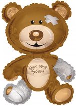 Folie ballon Beer, Get Well Soon!  91,4 cm groot, Beterschap,