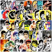 Bruce Lee stickers - 50 stuks - Kung Fu sticker mix voor laptop, muur, tablet, skateboard, muur etc.