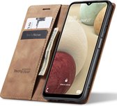 Hoesje geschikt voor Samsung Galaxy A12 - Book Case Leer Slimline Bruin