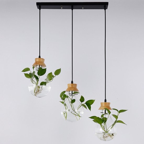 Hanglamp plant 3 lichts - hydroponie lamp - stekjes waterplant lamp - botanische  lamp... | bol