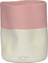 Dutchdeluxes - Keukengereihouder - Keramiek - Wit/Roze - Rond ⌀14,5 cm x 19 cm - Dented Crock
