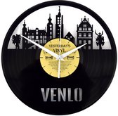 Skyline Venlo - Klok gemaakt van vinyl - langspeelplaat - LP klok - Met geschenkverpakking
