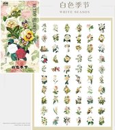 White season - bloemen | sticker set | bullet journal stickers | 60 sticker stuks