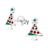Kinderoorbellen zilver versierde kerstboom|blingdings