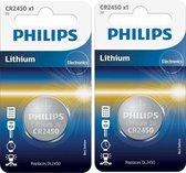 2 stuks - Batterij Phillips CR2450 LITHIUM