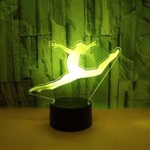 3D Kleuren Turnen Lamp Spagaatsprong - 7 kleuren - Sfeerverlichting voor turnsters | Gymnastiek Lamp | Gymlamp