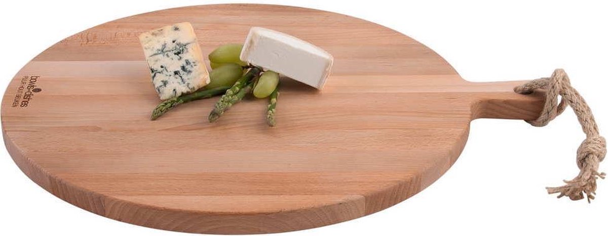 Bowls and Dishes | Puur Hout | Duurzaam | Beuken Borrelplank | Tapasplank | Serveerplank rond | Pizzaplank Ø 40 x 2 cm — cadeau in Kookcadeaus - foto 7