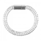Magneet schakel armband - staal zilver plated armband , magneetsluiting armband, 22cm