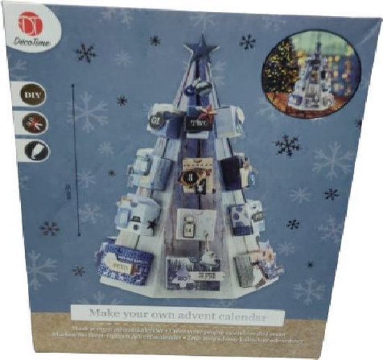 DecoTime Maak je eigen adventskalender - Piramide 25 CM - DIY