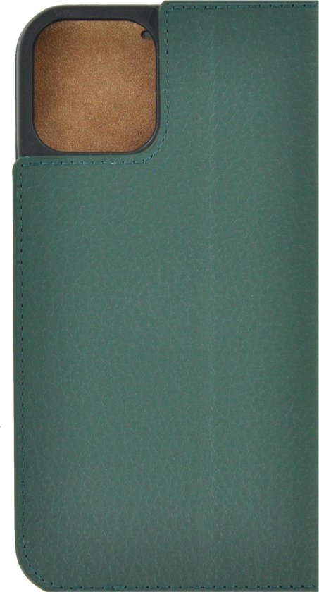 Etui iPhone 12 - Bookcase - Etui Portefeuille Etui Portefeuille Ultra Fin en Cuir Véritable Vert Pin
