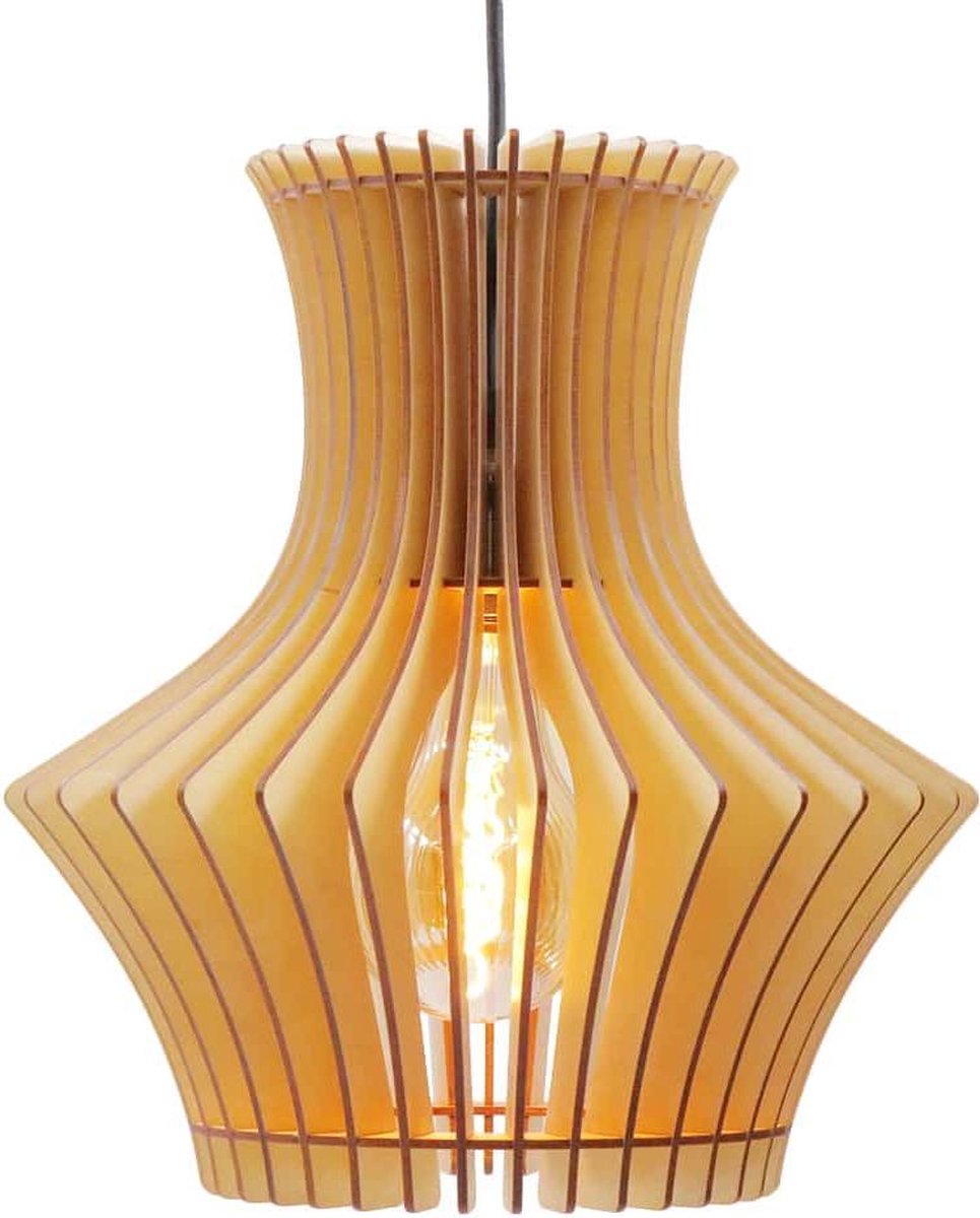 Hanglamp Suillus Ø37 cm blankhout - Houten hanglamp - Dutch Design - Verlichting voor woonkamer, eetkamer, of slaapkamer - Kant en klaar gemonteerde kamerlamp - CoolCuts