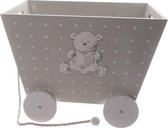 Karretje met thema beren | kinderwagen | hout | (43x30x34)cm | decoratie | kinderen | speelgoedkoffer | babyshower | feestdecoratie