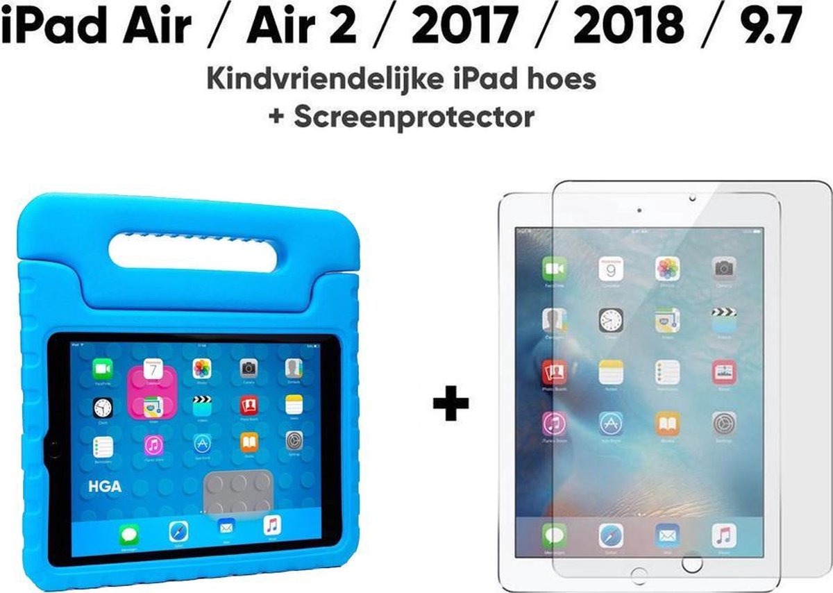 Coque Tablette Kinder Apple iPad 9.7 2017/2018 / Air / Air 2 Blauw