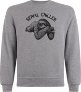 Sweater zonder capuchon - Jumper - Trui - Vest - Lifestyle sweater - Chill Sweater - Sport Grey - Serial Chiller - S