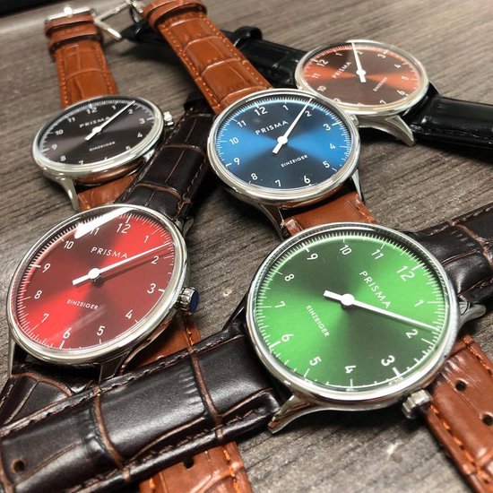 Prisma Design 'Einzeiger' Eenwijzer Horloge Grijs 40mm bol