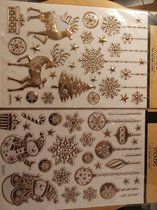 Sticker kerst - goud - 3D