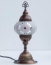 Shoubel Tafellamp - Oosterse Lamp - Ø 13 Cm - E14 - Wit