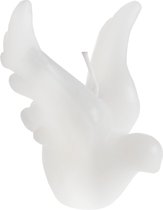 Tafelkaarsjes kerst duif wit, 2 stuks