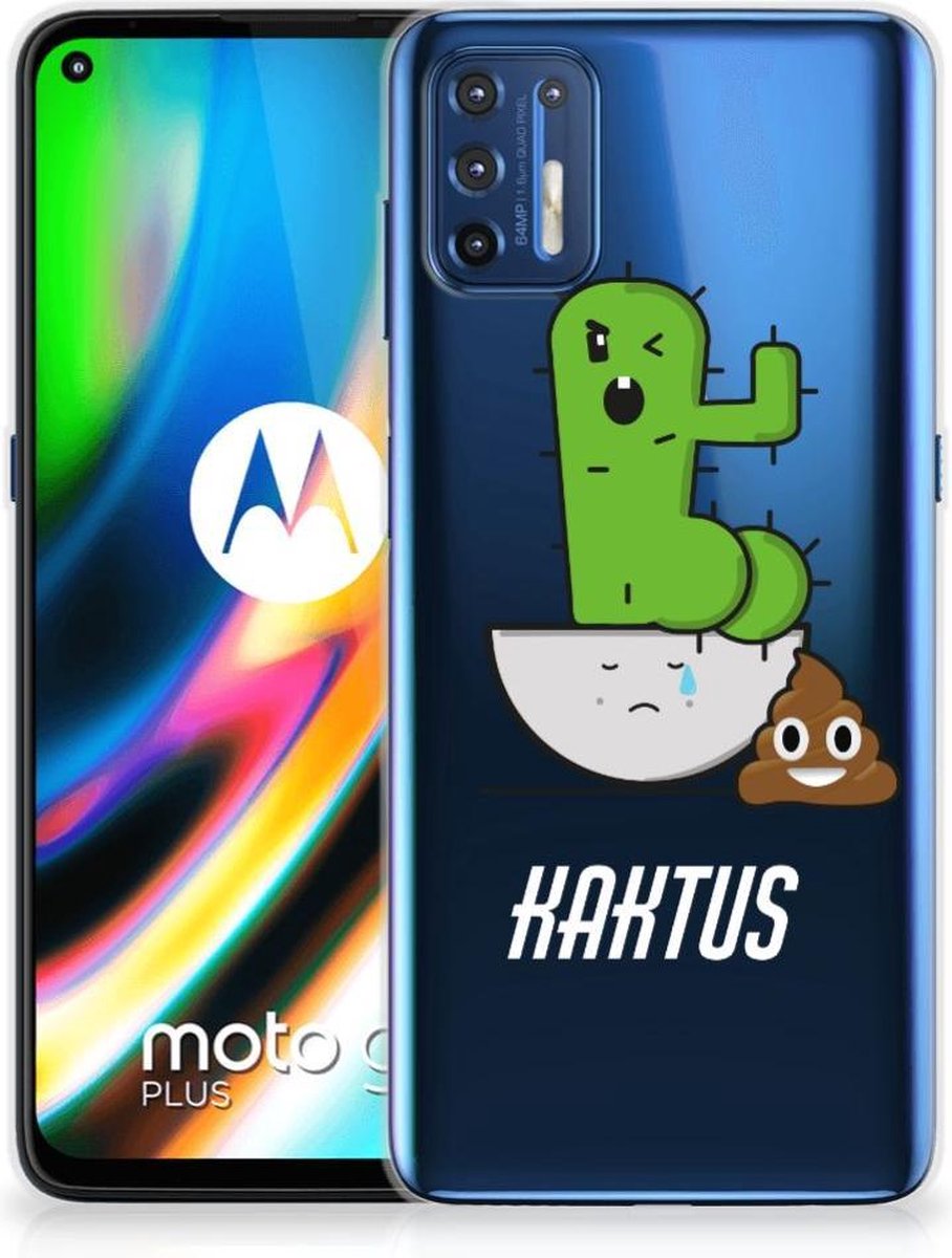 Motorola Moto G9 Plus Telefoonhoesje met Naam Cactus Poo