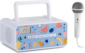 Kidsbox Fruits CD boombox CD speler BT FM USB LC display vruchten wit