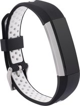 Shop4 - Fitbit Alta HR Bandje - Siliconen Wit Zwart
