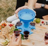 Maxury - Shotfontein inclusief 6 shot glaasjes – Blauw – shotdispenser – Shotglazen – drank