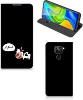 Telefoon Hoesje Xiaomi Redmi Note 9 Flipcover Cow Gepersonaliseerd Cadeau