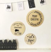 Set van 3 Kerst muurcirkels - Kerstmisdecoratie - muurdecoratie kerst - Kerstmisversiering