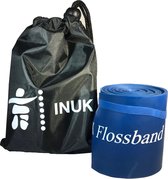 Inuk® - Fascia weerstandband Flossband - 7cm x 200cm 1.3mm Extra breed ! - Blauw - Bovenbeen Fascie Trainingsband