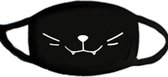 Anime/Manga Poes Neko Smile Vrolijke Mondkapjes Niet-Medisch - Zwart Print - Wasbaar en Herbruikbaar- Polyester Katoen