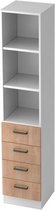 Wandkast - Wit/Walnoot - 40,6 x 42 x 200,4 cm - Signa G 7600 SG