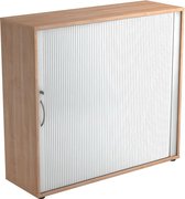 Roldeurkast - Walnoot/Zilver - 120 x 40 x 110 cm - Beta 1733S