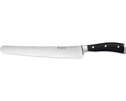 ​Wüsthof Classic Ikon Super Slicer - 26 cm - Gesmeed Roestvrij Staal - Ergonomisch Geklonken Handvat - Ideaal voor Moeiteloos en Nauwkeurig Snijden van Brood, Gebak en Grote Groenten​