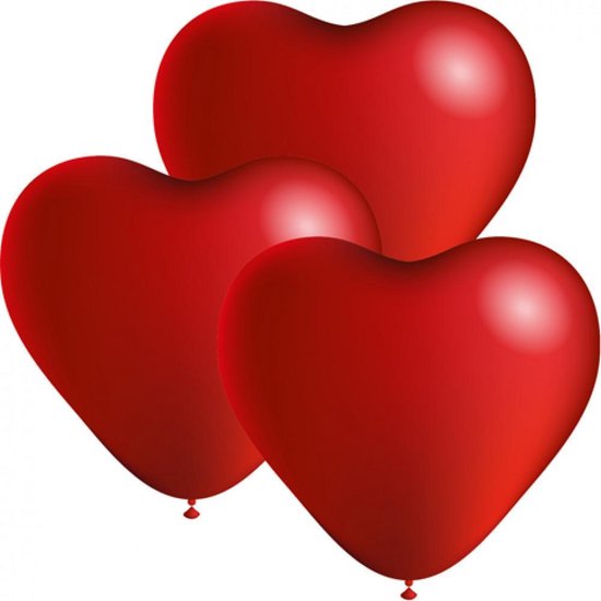 9 ballonnen hartvormige 24cm diameter
