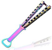 BOKHAMMER - Flesopener Blikopener Openers KLEURRIJK legaal bot Butterfly Balisong Trainer Vlindermes Vlinder Opener