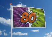 Verjaardagsvlag: '80' - 150x225 cm