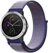 Nylon Bandje - Blauw - Geschikt voor Garmin Vivoactive 3 - Forerunner 645 - Vivomove HR - Bandbreedte 20mm