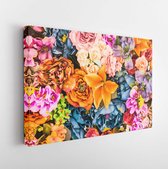 Onlinecanvas - Schilderij - Flower Background Vintage Effect Style Pictures Art Horizontal Horizontal - Multicolor - 60 X 80 Cm