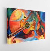 Onlinecanvas - Schilderij - Abstract Painting On The Subject Music And Rhythm Art Horizontal Horizontal - Multicolor - 60 X 80 Cm