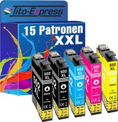 PlatinumSerie 15x inkt cartridge alternatief voor Epson 502 XL 502XL Expression Home XP- 2860 2865 2880 2885 5100 5105 5115 5150 5155