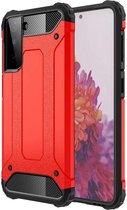 Samsung Galaxy S21 Plus Hoesje Shock Proof Hybride Back Cover Rood