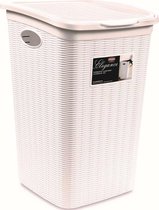 YILTEX – Elegance - Wasmand / Wasmand Met Deksel / Wassorteerder – 50l – Wit