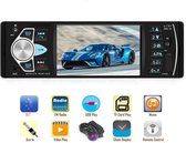 TechU™ T42 Autoradio 1 Din 4.1 inch + Afstandsbediening en Stuurwiel bediening – Bluetooth – USB – AUX – SD – FM radio –  Handsfree bellen – Autoradio met scherm – Stembediening
