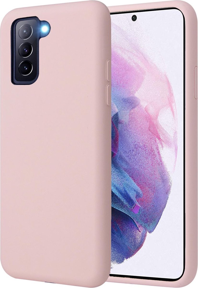Hoesje geschikt voor Samsung Galaxy S21 - Matte Back Cover Microvezel Siliconen Case Hoes Roze