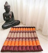 Tapis de méditation - Tapis de yoga - Tapis de méditation carré - Tapis carré - Tapis thaï - 50x50x4 cm - Oranje