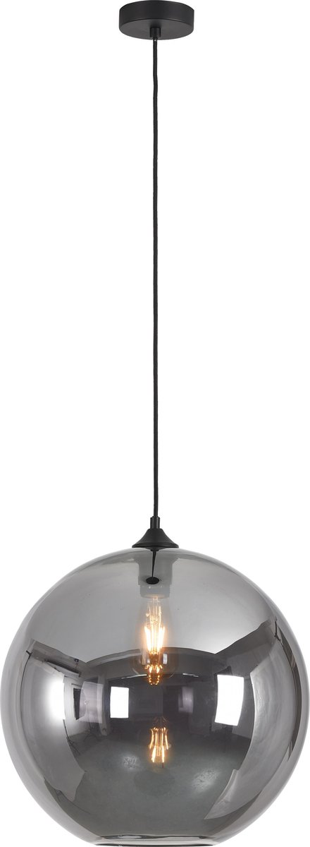 Hanglamp Marino 40cm Titan - Ø40cm - E27 - IP20 - Dimbaar > lampen hang spiegel smoke glas | hanglamp spiegel smoke glas | hanglamp eetkamer spiegel smoke glas | hanglamp keuken spiegel smoke glas | led lamp smoke glas | sfeer lamp smoke glas