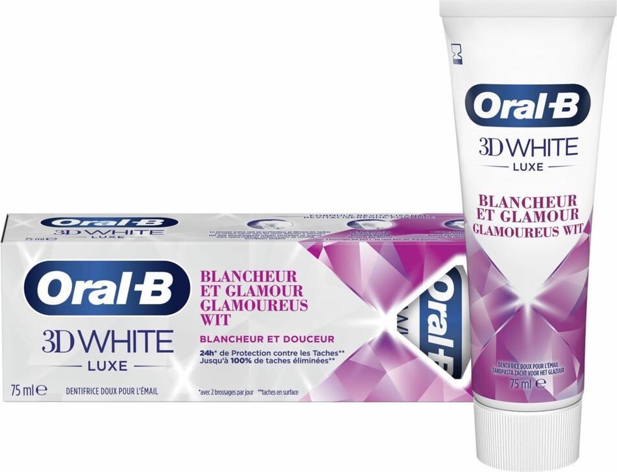 12x Oral-B Tandpasta 3D White Luxe Glamourous 75 ml