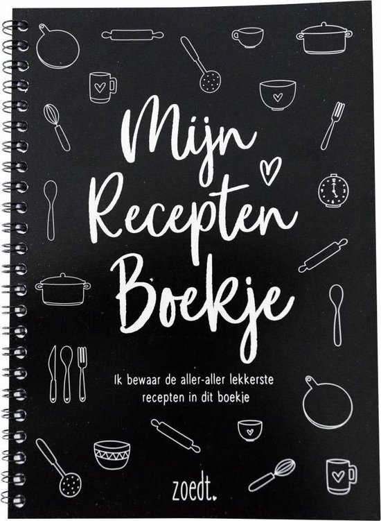 Afbeelding van Zoedt receptenboek – invulboek – A5-formaat - zwart / wit